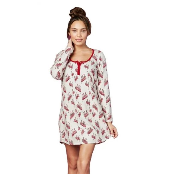 EUC Birds & Branches Stretch L/S Henley Nightshirt - Picture 9 of 9